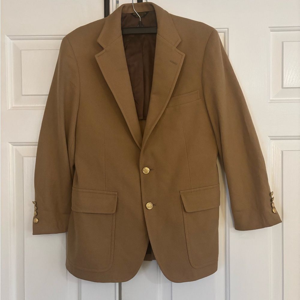 Men’s Camel 100% Wool Sports Coat Blazer by Palm Beach Jack Lang -size Med